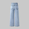 Snow Wash Wide Leg Jeans