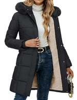 Womens Sherpa Lined Winter Coat