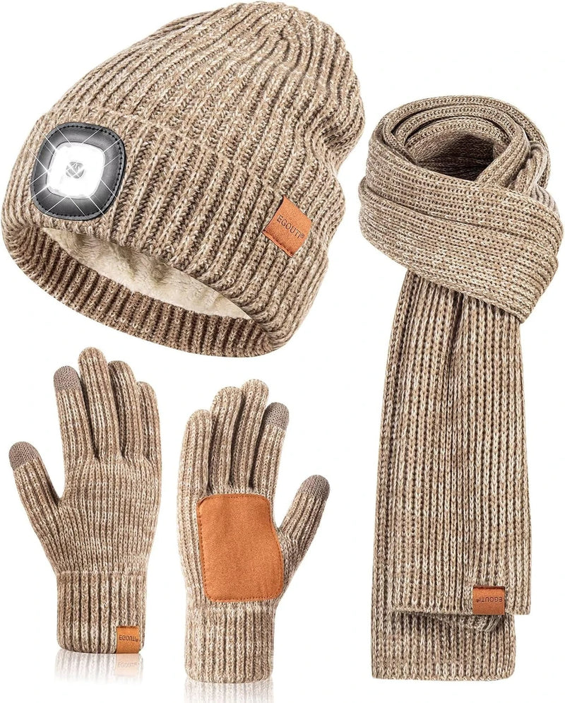 Winter Beanie Scarf and Glove Set